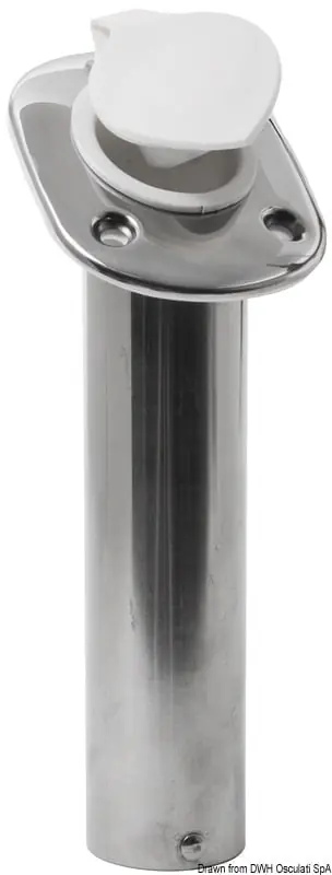 Angelrutenhalter z.Einbau aus VA-Stahl 42 mm 75° Preisknaller
