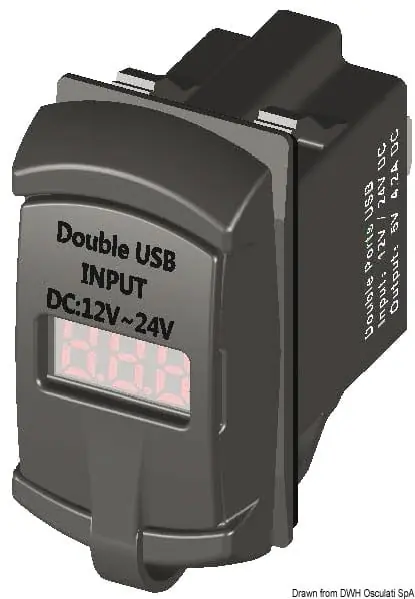 Im Trend USB-Doppelbuchse + Voltmeter