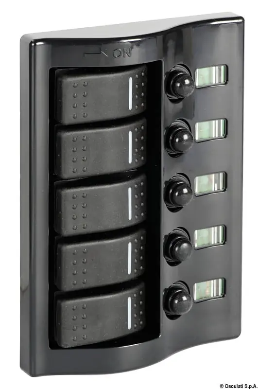Schalttafel 5-Taster Graphite, poliert Knallerangebot