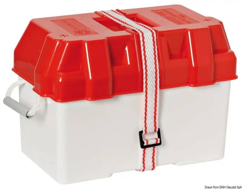 Billig Batteriekasten, Moplen weiß/rot 100 A