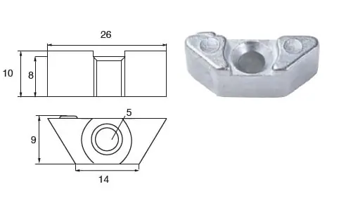 Kostenloser Rückversand Anode aus Zink für Yamaha Mariner 100/225 PS