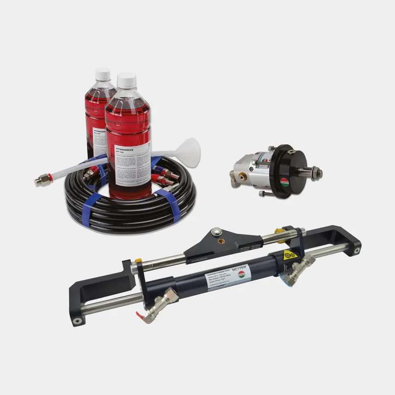 Sofort Bestellen Hydrauliksteuerungspaket Hydrodrive MF175-WTS, für Außenborder bis 175 PS + Steuerradpumpe + Hydraulikschlauch + Öl + Zylinder