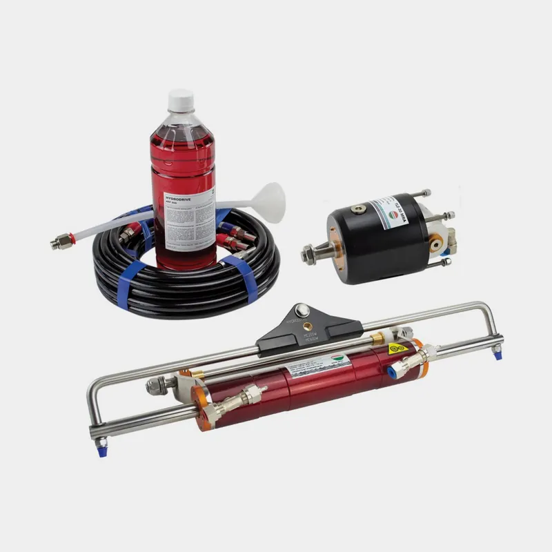Markenware Hydrauliksteuerungspaket Hydrodrive MF350W, für Außenborder bis 350 PS + Steuerradpumpe + Hydraulikschlauch + Öl + Zylinder