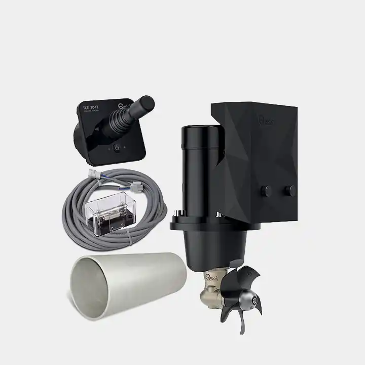 Meistverkauft Bugstrahlruder Kit Quick BTQ 125-40, 12 V, 2.2 kW, 40 KgF, Tunnelmontage, 1 Propeller, mit Tunnel + Joystick & Kabel + Sicherung & Sicherungshalter, passend für Boote zwischen 22 – 30 Fuß (7 – 9 Meter)