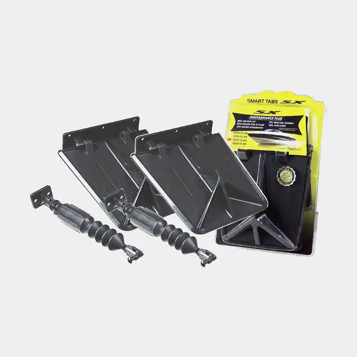 Kostenfreie Lieferung Selbstjustierendes / automatisches Trimmklappen-Kit für Außenborder & Innenborder Smart Tabs, 9.5 x 10″ (24 x 25 cm), für Boote 13 – 15 Fuß (4.0 – 4.6 m), Edelstahl, mit Trimmklappen + Scharniere + Gasdämpfer + Heckspiegelhalterungen