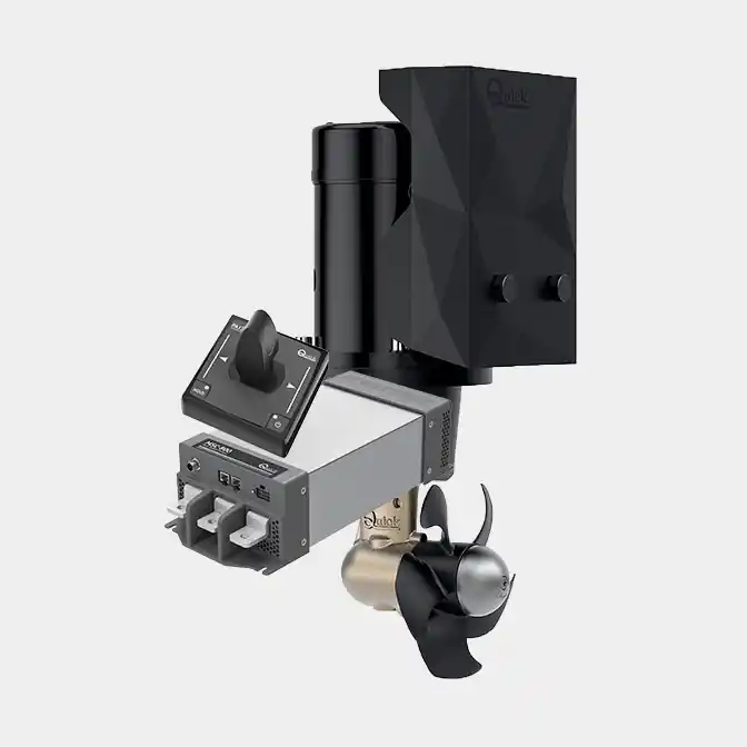 Bugstrahlruder-Kit Quick BTQ 140-40, 12 V, 3,2 kW, 40 KgF, Tunnelmontage, 1 Propeller, mit Joystick + Steuereinheit, passend für Boote zwischen 22 – 30 Fuß (7 – 9 Meter) Weltweiter Versand