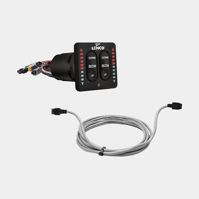 Trimmklappen-Panel für zusätzliche Steuerstation Lenco, mit Kabel (12 Meter) + Beleuchtung zur Positionsanzeige Wochenendangebot