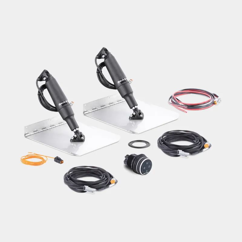 Begrenztes Angebot Elektrisches Trimmklappen-Kit für Außenborder & Innenborder Dometic Seastar Standard Trim Tab System, 12 x 9″ (30 x 23 cm), für Boote 18 – 29 Fuß (5.5 – 8.5 m), 12 V, Edelstahl, mit Trimmklappen + Zylindern + Steuerpanel