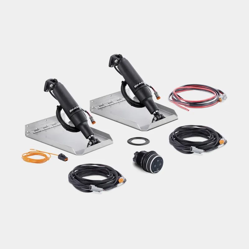 Elektrisches Trimmklappen-Kit für Außenborder & Innenborder Dometic Seastar Standard Trim Tab System, 12 x 9″ (30 x 23 cm), für Boote 18 – 29 Fuß (5.5 – 8.5 m), 12 V, Edelstahl, mit Trimmklappen + Zylindern + Steuerpanel Neue Kollektion