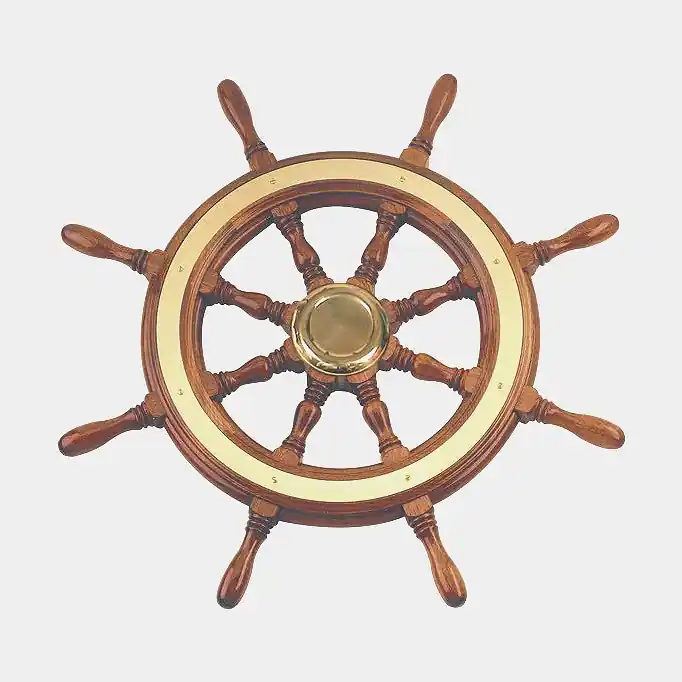 Pinnenrad Savoretti, Mahagoni, Ø420 mm, mit Nabe, passt für 3/4″ (19 mm) Lenksäule + Messingkranz, braun Billig