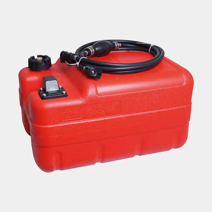 Tragbarer Kraftstofftank 1852-Marine, 24 Liter, mit Kraftstoffanzeige + Benzinschlauch + Kraftstoffpumpe, 325 x 260 x 460 mm, Polyethylen, rot, für Yamaha Kostenloser Rückversand