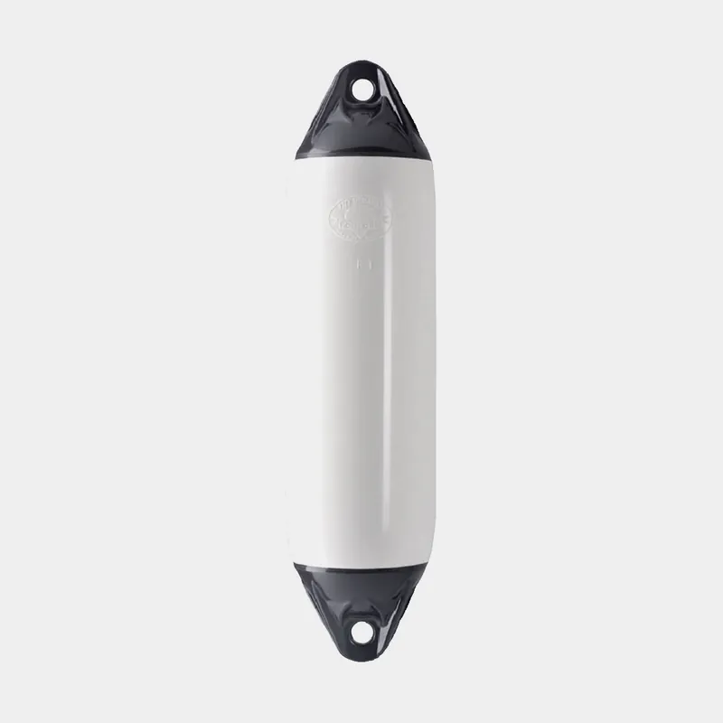 Handgefertigt Lang-Fender Polyform F01M, 46.5 cm, Ø13 cm, weiß mit schwarzer Spitze