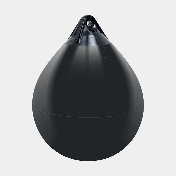 Kostenloser Rückversand Kugel-Fender Polyform A3, Ø46 cm, schwarz mit schwarzem Kopf