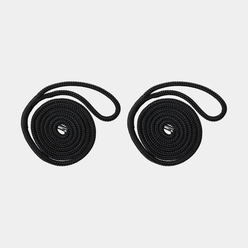Kostenloser Versand Fenderleine mit gespleißter Schlaufe NOCK Mollösund, 16-fach geflochtenes Polyester, 1,5 Meter x, Ø6 mm, rund, schwarz, 2er-Pack