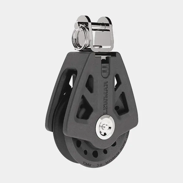 Finale Aktion Einfachblock mit Toggel Lewmar Synchro 72, Ø6 mm, fest/drehbar, gleitgelagert, passt für Leinen Ø10 – 12 mm