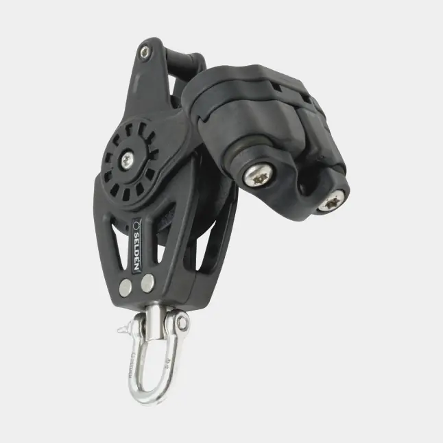 Einfachblock mit Schackel Seldén BBB 40, drehbar, kugelgelagert, mit Hundsvott & Schotklemme, geeignet für Leinen Ø3 – 7 mm Top-Qualität