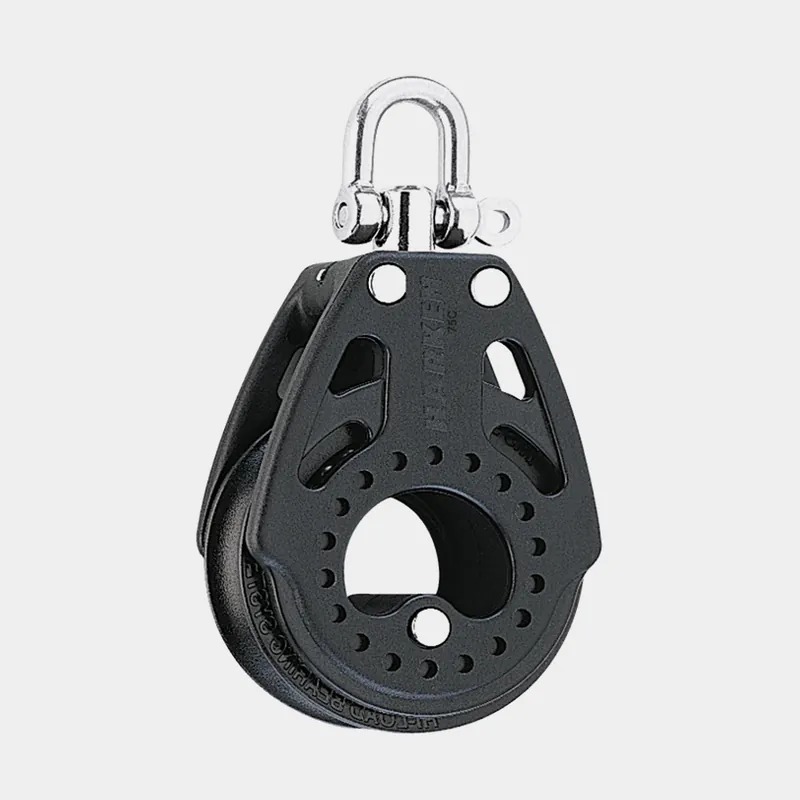 Markenprodukt Einfachblock mit Schackel Harken Carbo Air 57 mm, drehbar, gleitgelagert, passt für Leinen Ø10 – 14 mm