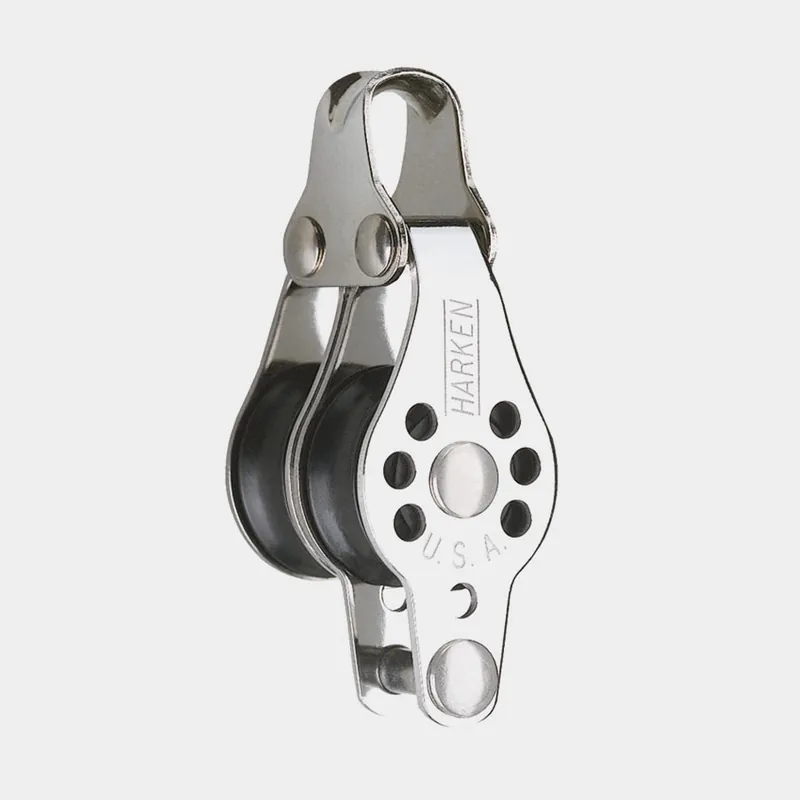 Direktkauf Doppelblock Harken Micro 22 mm, fest, gleitgelagert, mit Hundsfott, passt für Leinen Ø2 – 6 mm