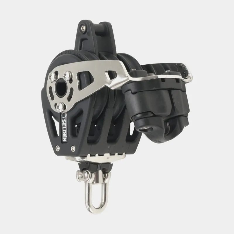 Letzte Chance Dreifachblock mit Schackel Seldén BBB 60, fest/drehbar, kugelgelagert, mit Hundsfott & Schotklemme, geeignet für Leinen Ø6 – 10 mm