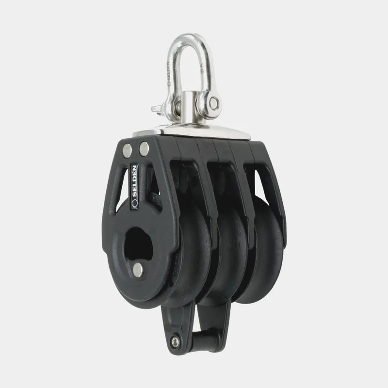 Im Trend Dreifachblock mit Schackel Seldén BBB 40, rotierend, kugelgelagert, mit Hundsfott, passt für Leinen Ø6 – 10 mm