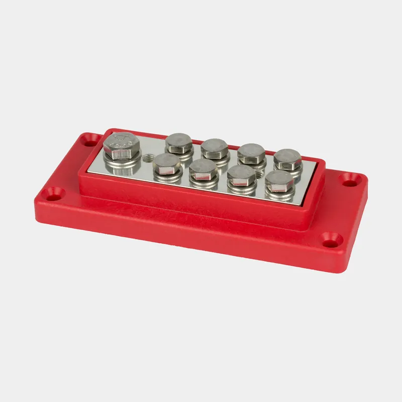 Anschlussklemme Skyllermarks, 1 x M8 + 8 x M6, max 70 / 16 mm², rot (plus) Preis Gesenkt