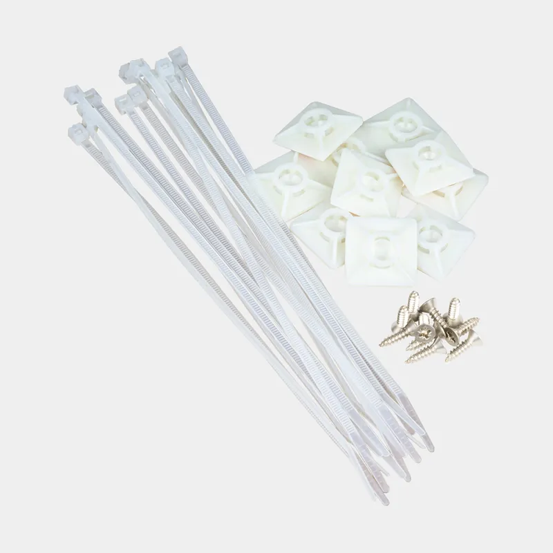 Kabelhalterset Skyllermarks, mit Kabelbinder 3.6 x 200 mm (15er-Pack), Befestigungsplatten 19 x 19 mm (10er-Pack) + selbstklebendes Band + Schrauben (10er-Pack), weiß Top-Seller