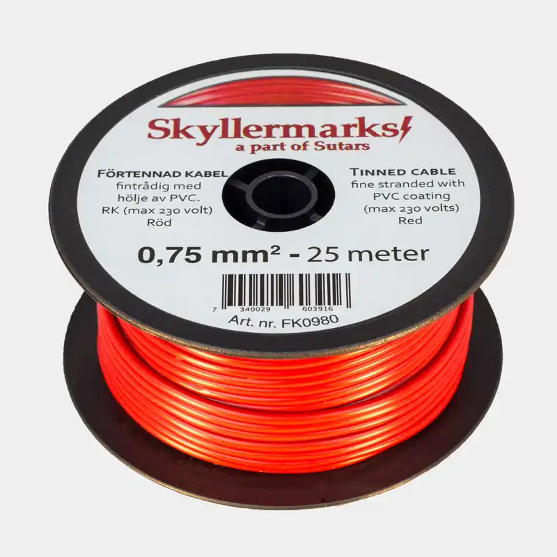 Verzinntes Kupferkabel Skyllermarks RK, rund, einadrig, 0.75 mm², 25 Meter, rot Direkt Vom Hersteller