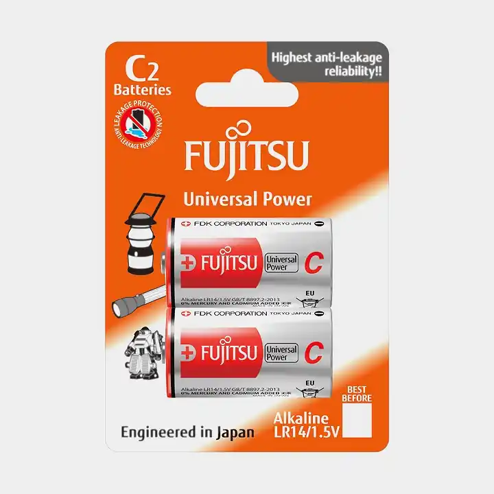 Preisknaller C / LR14-Batterien Fujitsu Universal Power 1.5V, alkalisch (LR), 2er-Pack