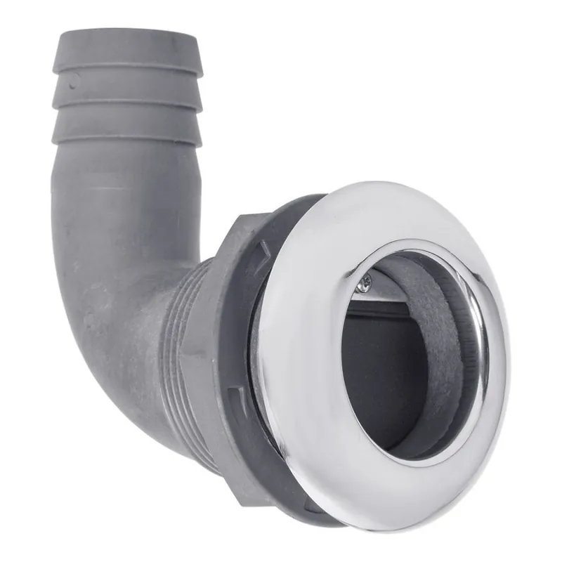 Versand Am Gleichen Tag 38 mm abgewinkelter Rumpfdurchlass mit PVC-Klappe