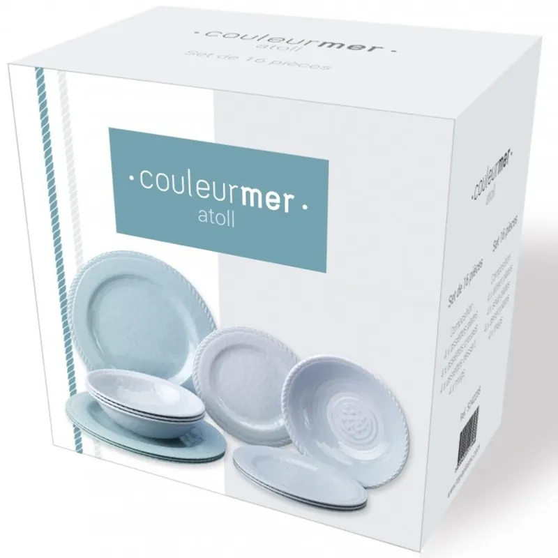 Geschirr Bateau Melamine Premium Atoll 12 Stück Neue Kollektion