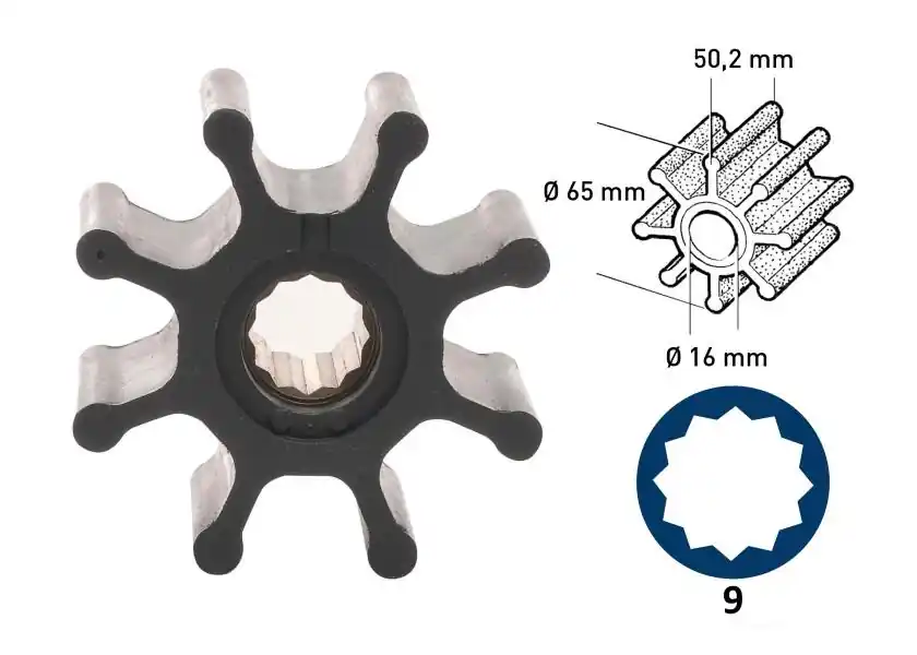 Nur Heute Impeller / Nitril / 8 Flügel / Typ 9