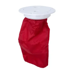 Top-Seller Kunststoff-Inspektionsdeckel mit Sack / rund / weiß/rot / Außen-Ø: 156 mm
