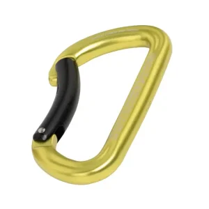 Alu-Karabiner TRAPPER BENT GATE / asymmetrisch / gelb/schwarz Knallerangebot