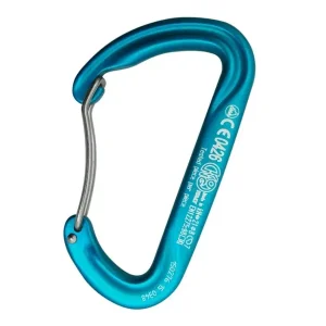 Handgefertigt Alu-Karabinerhaken ARGON F / asymmetrisch / cyan