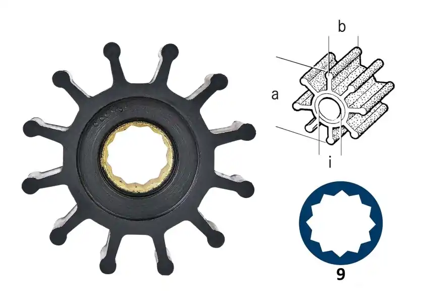 Impeller für Volvo D2, MD22, 2003 & Yanmar LH-und JH-Serie Original