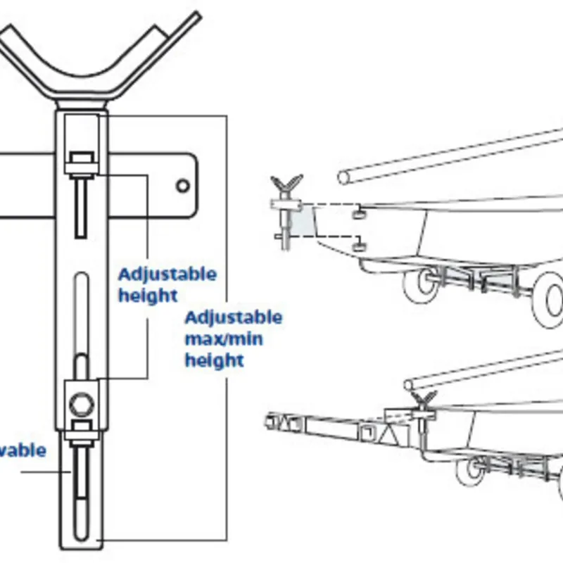 Barton Marine Maststütze gepolstert, Dinghy-Mastträger, höhenverstellbar für kratzfreies Segelboot-Transport Sichere Zahlung