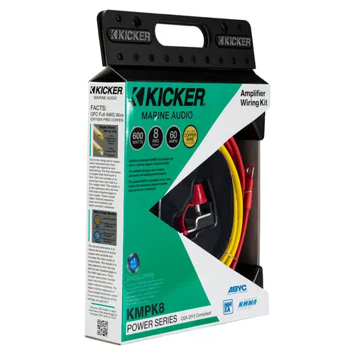KICKER Verstärker-Kit 8AWG OFC-Kabel, Marine-Audio-Kabelset, Komplettlösung mit Sicherung und Marine-Spezifikationen Bestseller