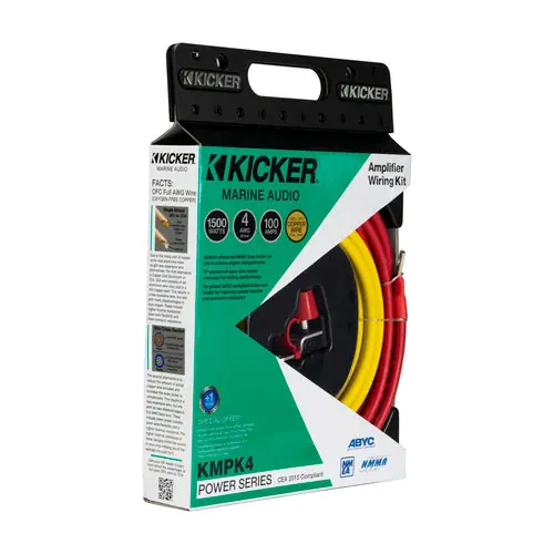 KICKER Verstärkerstromversorgung 4AWG, Marine Audio Kit, inkl. MRBF-Sicherung Hochwertig