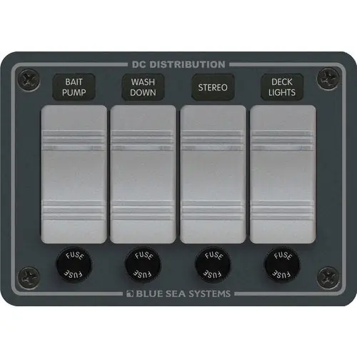 Handgefertigt Blue Sea Panel wasserbeständig 12-V-DC Schalttafel Contura salznebelresistent, LED-Anzeigeschalter