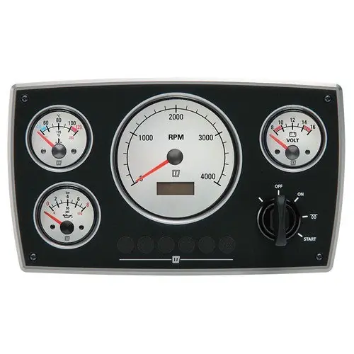 Weltweiter Versand Vetus Aluminium-Motorinstrumententafel wetterfest 12 V, Bootsinstrumentenpanel, modernes Design mit Öldrück- und Motortemperaturanzeige