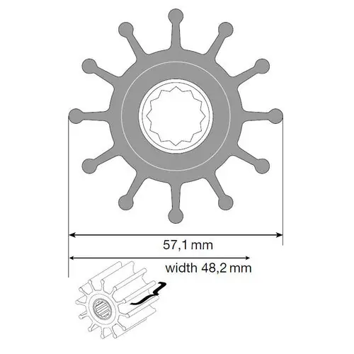 Aktuell Johnson Impeller MC97/EPDM für F6B-9 Pumpe, Impellerrad Spezialsynthese-Material