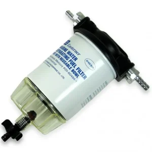Highlight Wasserabscheider Kraftstofffilter Aluminium schwarz, Filter für Benzin und Diesel, inkl. Schauglas und Filterkartusche
