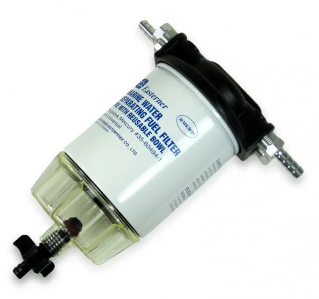 Highlight Wasserabscheider Kraftstofffilter Aluminium schwarz, Filter für Benzin und Diesel, inkl. Schauglas und Filterkartusche