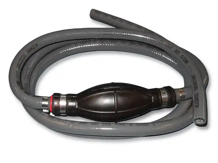 Top-Seller Kraftstoff-Schlauch 2m mit Pumpball, Benzinschlauch, Innendurchmesser 8mm, vollständig konfektioniert, sofort einsatzbereit