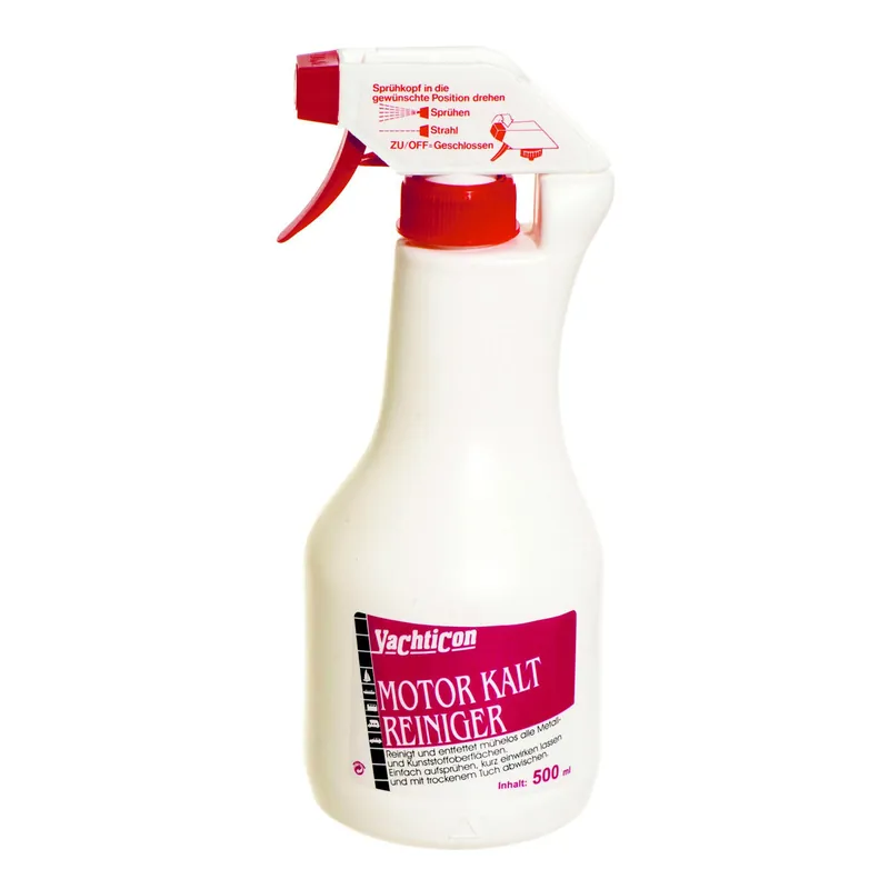 Markenprodukt Yachticon Motor Kalt-Reiniger Metall- und Kunststoffoberflächen für Außenborder, Motorenreiniger, alle Materialien geeignet 500 ml