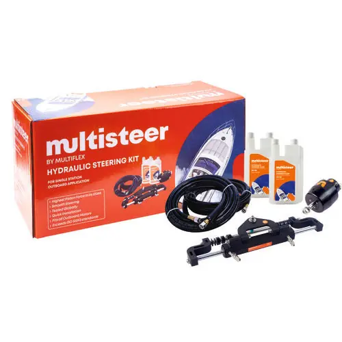 MULTIFLEX Hydraulische Steuerung für Außenborder über 250 PS, Bootsmotor-Steuerung, Komplettset mit Helm, Zylinder, Schlauch und Öl Neu