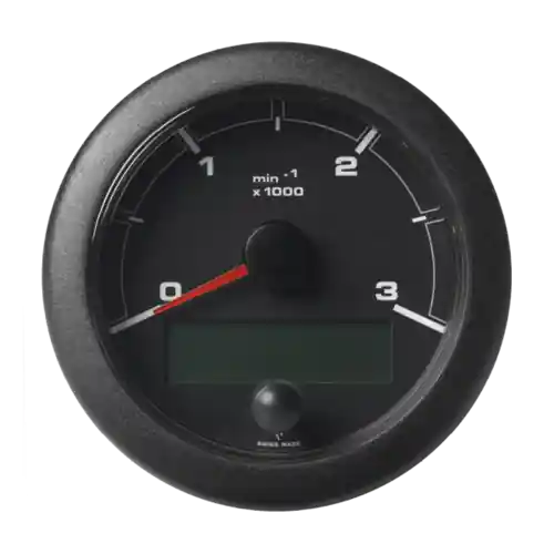Veratron Drehzahlmesser 3000RPM Schwarz, Tachometer, neues Modell für erhöhte Sicherheit Solange Der Vorrat Reicht