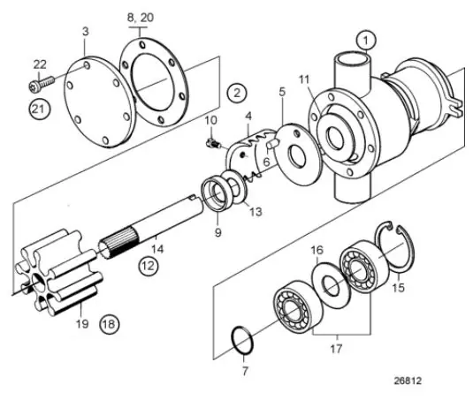 Kracherpreis Reparatie Kit für Wasserpomp 838522 Volvo Penta 21951410