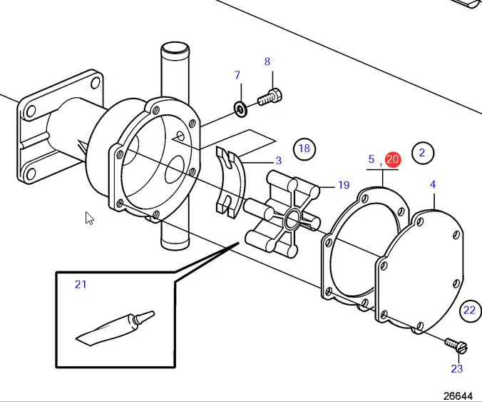 Wasserpumpendichtung Volvo Penta 840385 Beliebt
