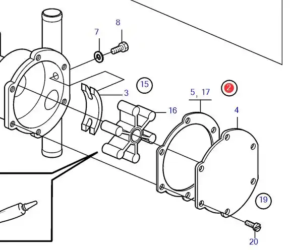 Expressversand Reparatie Kit für Wasserpomp 858469 Volvo Penta 21951400